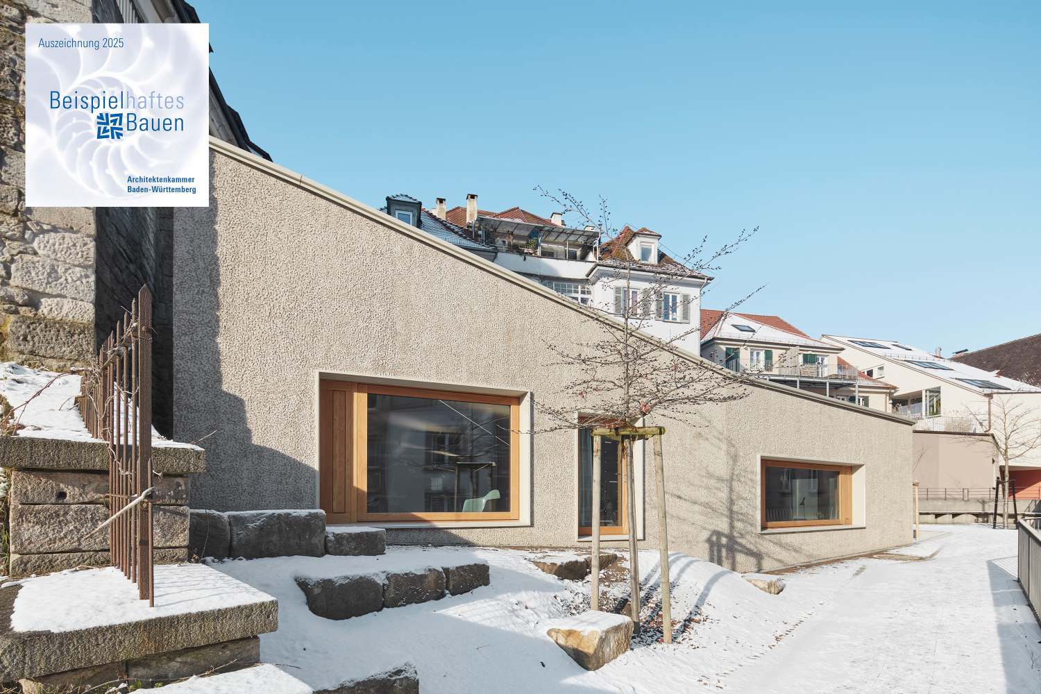 Auszeichnung »Beispielhaftes Bauen« Landkreis Tübingen 2017-2025 der Architektenkammer Baden-Württemberg für den Ladenum- und Büroanbau in der Tübinger Altstadt (1)