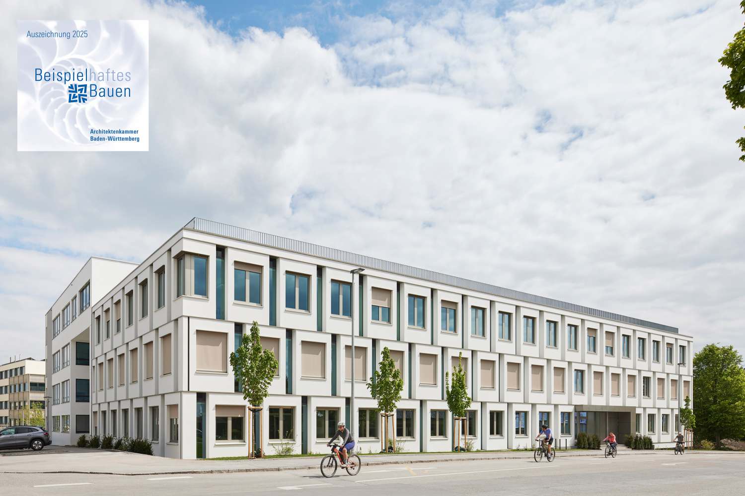 Auszeichnung »Beispielhaftes Bauen« Landkreis Tübingen 2017-2025 der Architektenkammer Baden-Württemberg für den Erweiterungsbau für Forschung, Praxen und Labore der Humangenetik (1)