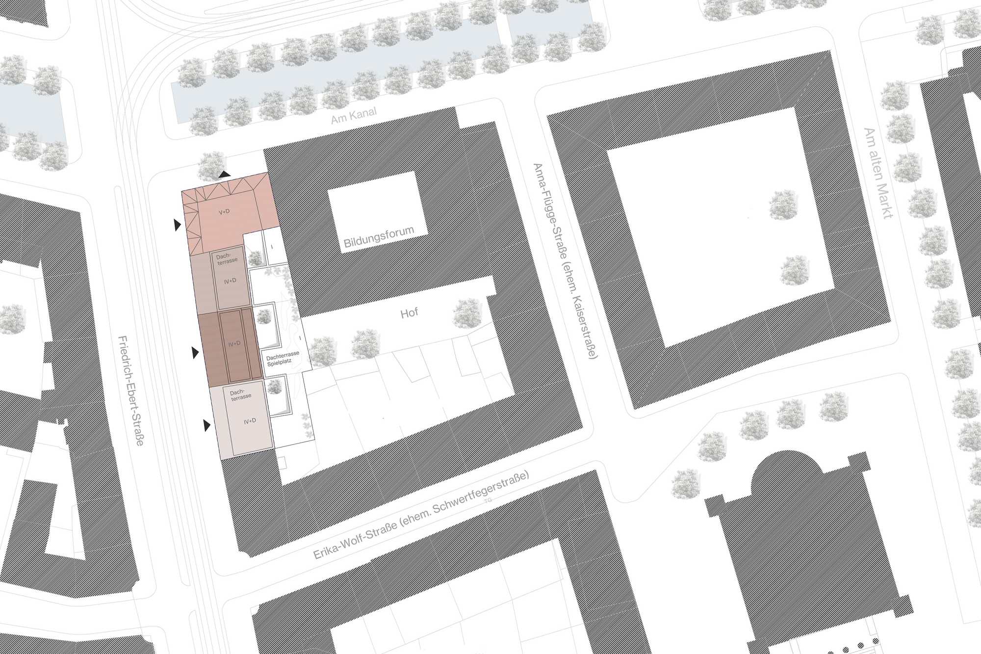 Erweiterung Volkshochschule und Neubau Wohnungsbau als Ergänzugngsbaustein im innerstädtischen Baublock in Potsdam ({project_images:field_row_count})