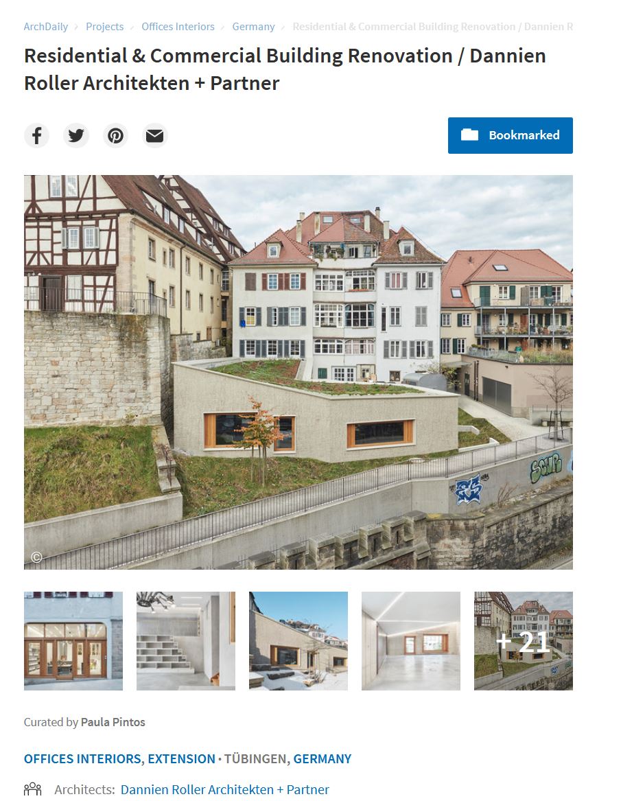 ArchDaily veröffentlicht unserer Projekt in der Pfleghofstraße in Tübingen ({project_images:field_row_count})