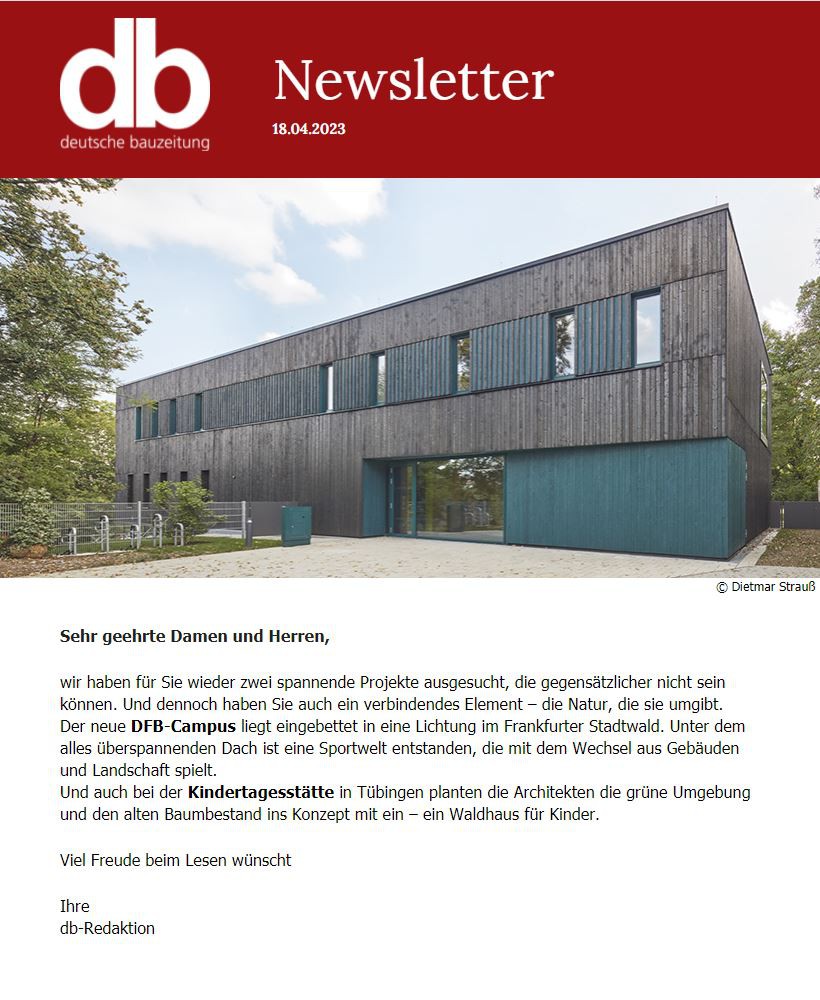»Fenster ins Grüne«  Kindertagesstätte Sofie Haug im Newsletter der db vorgestellt ({project_images:field_row_count})