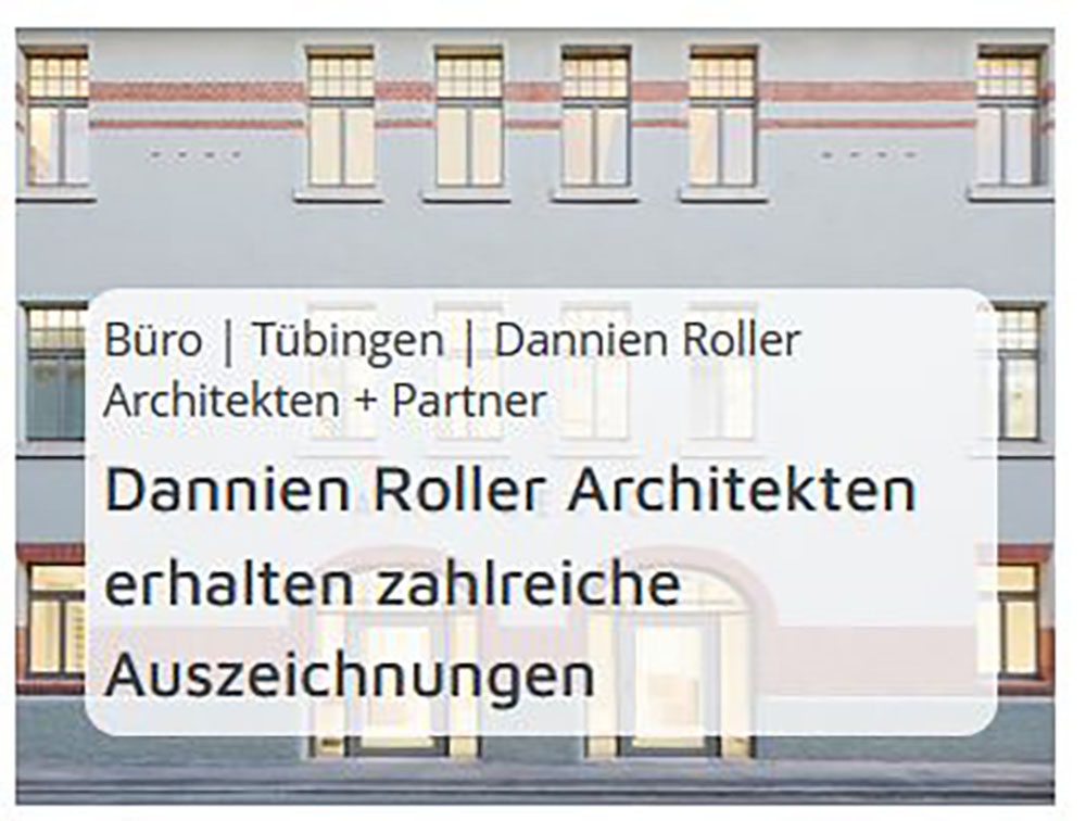 arcguide berichtet unter der Rubrik Projekte von den zahlreichen Anerkennungen für unser Büro und das Amtsgericht Tübingen ({project_images:field_row_count})