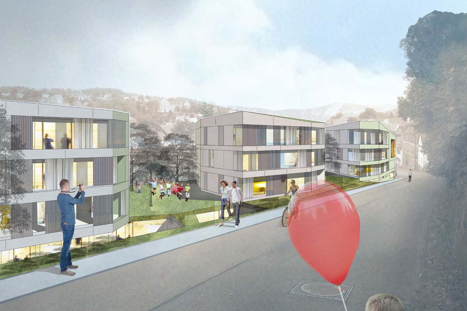 »Mehr Bauen ist möglich« Mehrfamilienhaus in der Schwärzlocherstraße wird im Rahmen von vereinfachtem Planungsrecht in der Tagespresse Erinnerung gerufen ({project_images:field_row_count})