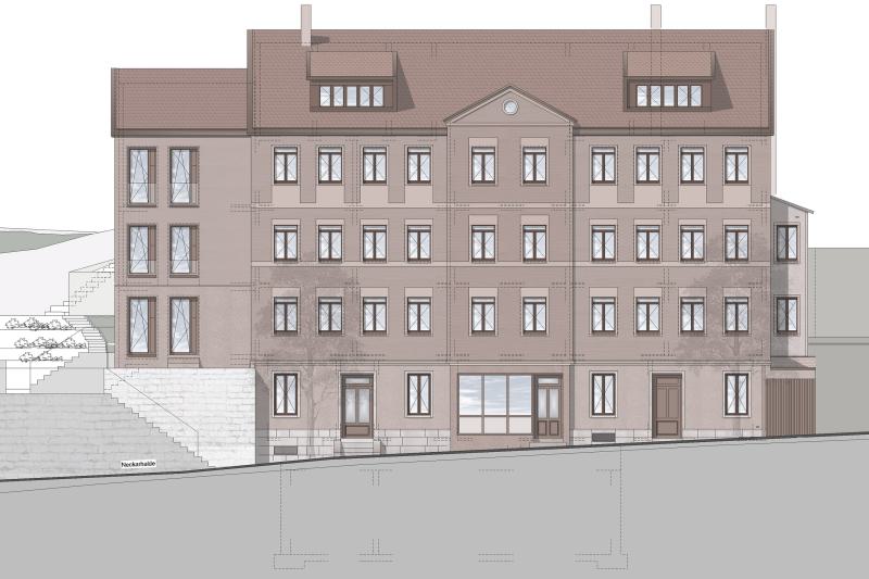 Baubeginn Kernsanierung und Anbau Wohn- und Geschäftshaus in Tübinger Altstadt (2)