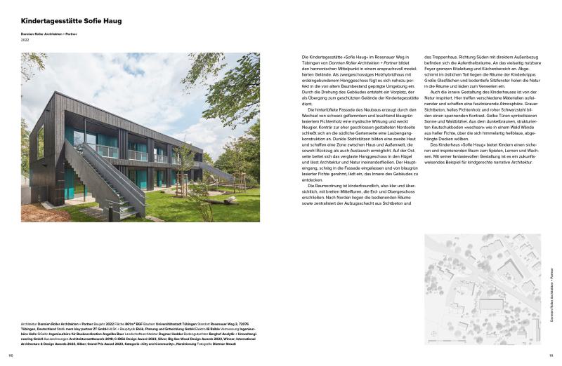 Deutscher Architekturverlag publiziert den Neubau der Kindertagesstätte Sofie Haug in der Ausgabe 2023/24 (2)