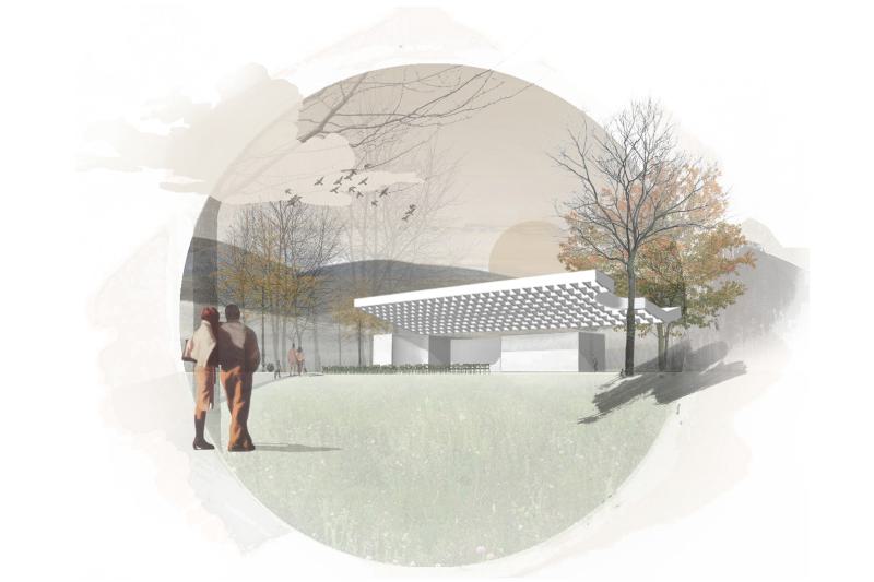 Ein Musikpavillon für die Landesgartenschau: Architektur inmitten der Kurparklandschaft Bad Urachs (1)