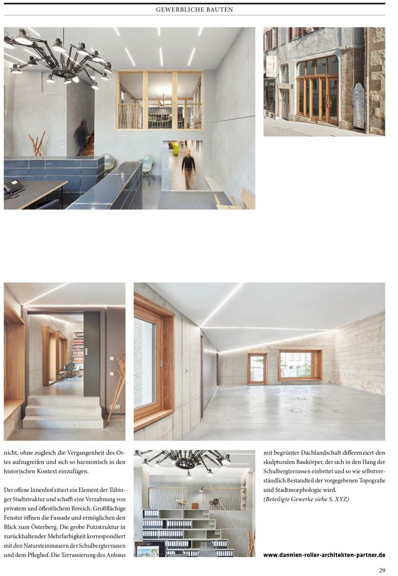 Veröffentlichung  Anbau und Umbau Wohn- und Geschäftsgebäude in Tübingen in dem Architekturmagazin CUBE Ausgabe 01/21 (2)