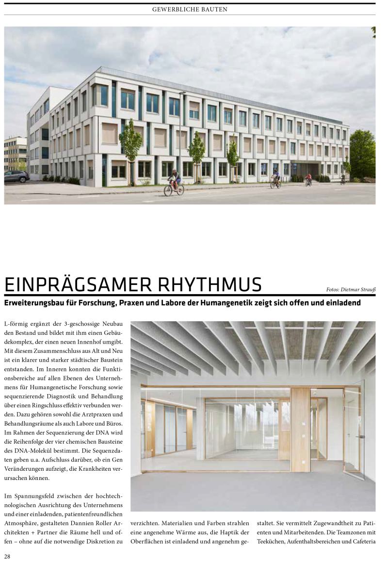 Cube - Das Stuttgarter Magazin für Architektur veröffentlicht in seiner Ausgabe 04/2024 den Erweiterungsbau für Forschung, Praxen und Labore  (1)
