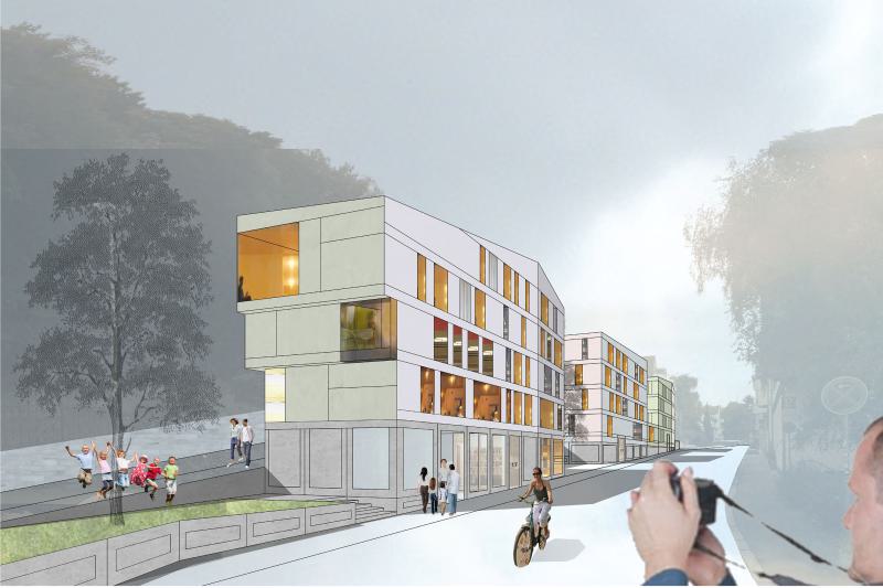 »Mehr Bauen ist möglich« Mehrfamilienhaus in der Schwärzlocherstraße wird im Rahmen von vereinfachtem Planungsrecht in der Tagespresse Erinnerung gerufen (1)