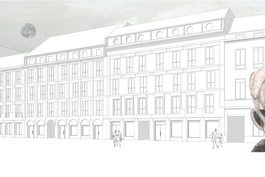 Erweiterung Volkshochschule und Neubau Wohnungsbau als Ergänzugngsbaustein im Baublock  (4)