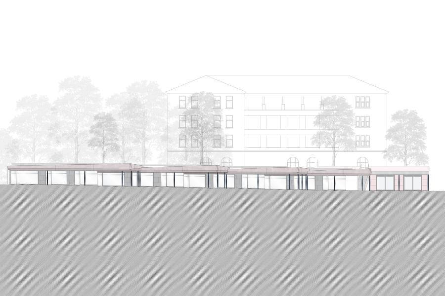 Sanierung Wandelhalle im Kurpark mit Ladenzeile (2)
