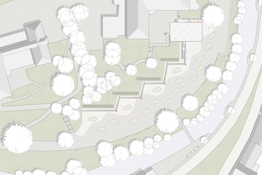 Sanierung Wandelhalle im Kurpark mit Ladenzeile (1)