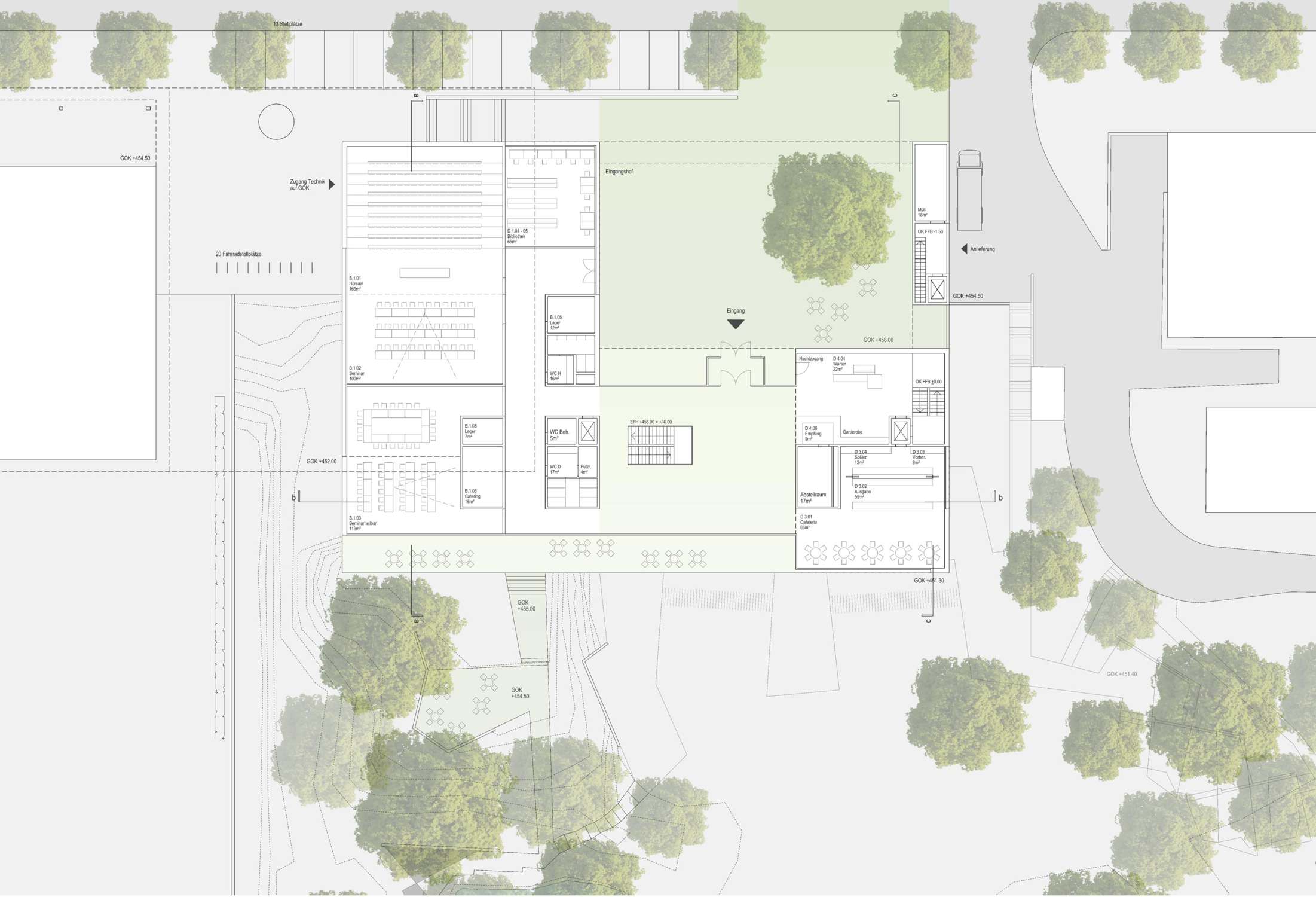 Neubau Zentralgebäude als Hörsaal, Mensa und Seminargebäude (3)