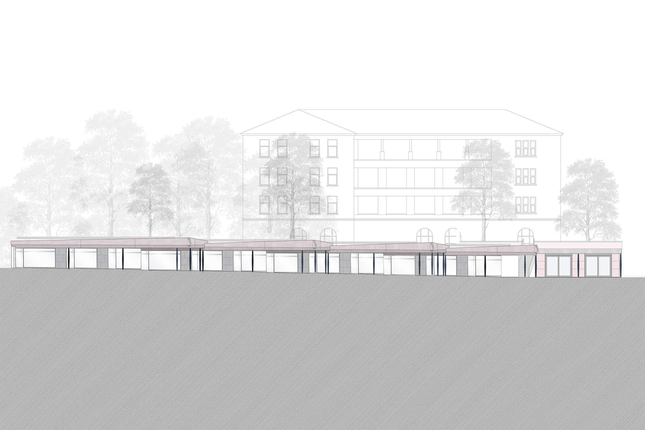 Sanierung Wandelhalle im Kurpark mit Ladenzeile (2)