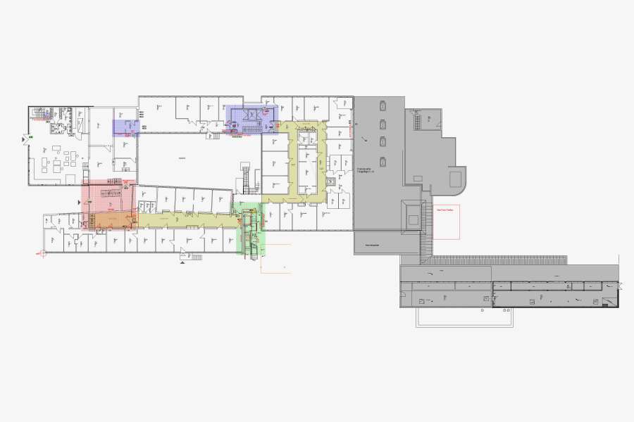 Brandschutzsanierung Institutsbau mit Laboren und Büros