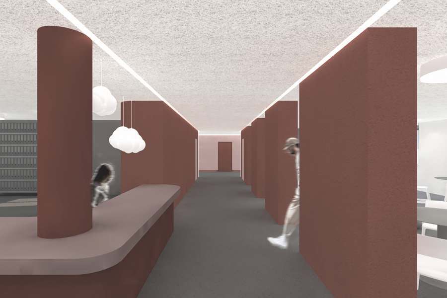 Sanierung und Sanierung Unterkunftsgebäude zu School Age- and Youth Center mit Verwaltung der Panzerkaserne